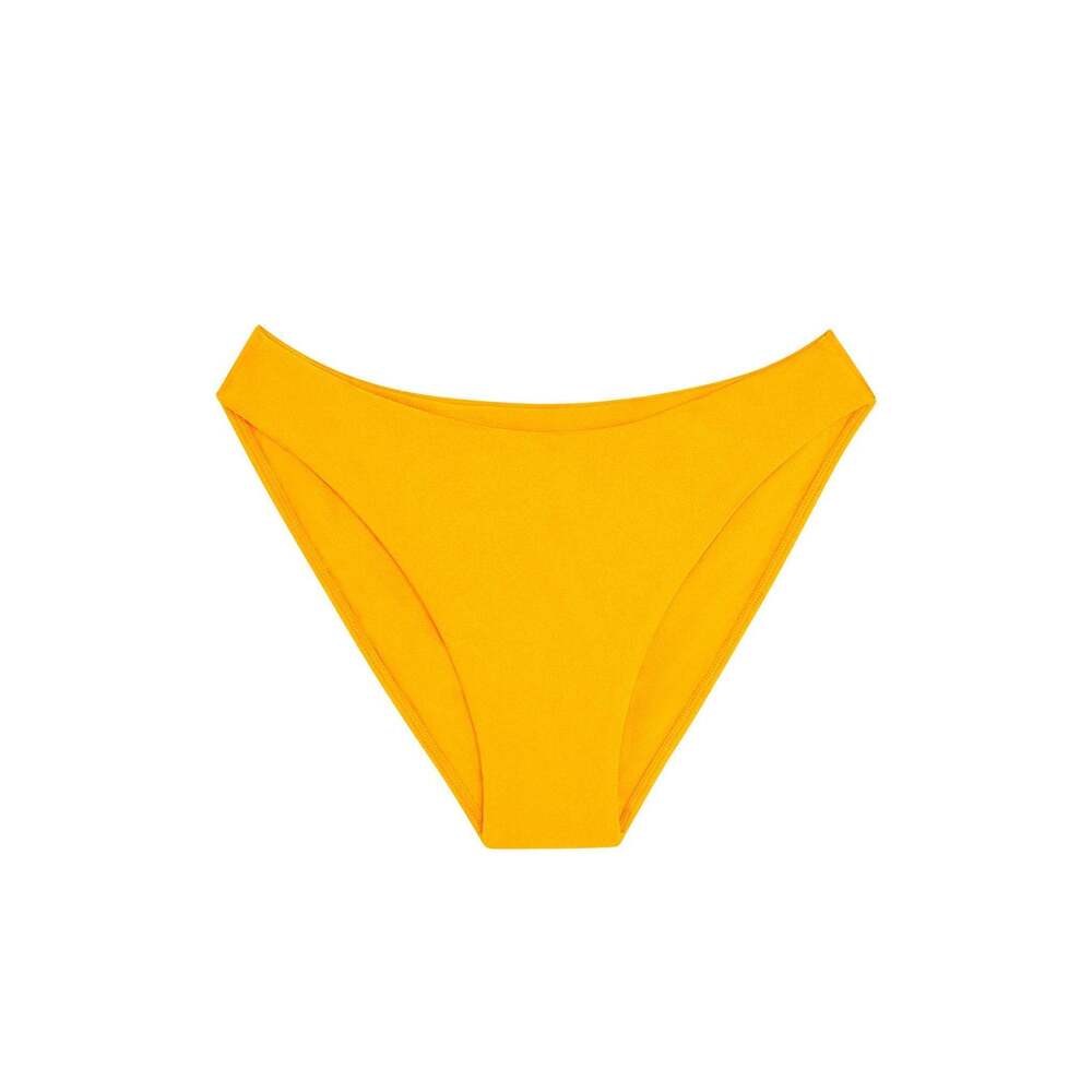 Monday Swimwear Seychelles Bottom - Mango Shiny (Modest Coverage) Size LMango Sh